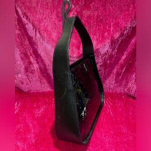 Vintage 90s ostrich Patent Leather Shoulder Bag